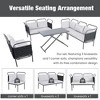 Outdoor Woven Rope Furniture Set, 5-Piece Modern Patio Sectional Sofa Set With Glass Table And Cushions For Balcony, Backyard - 3 of 4
