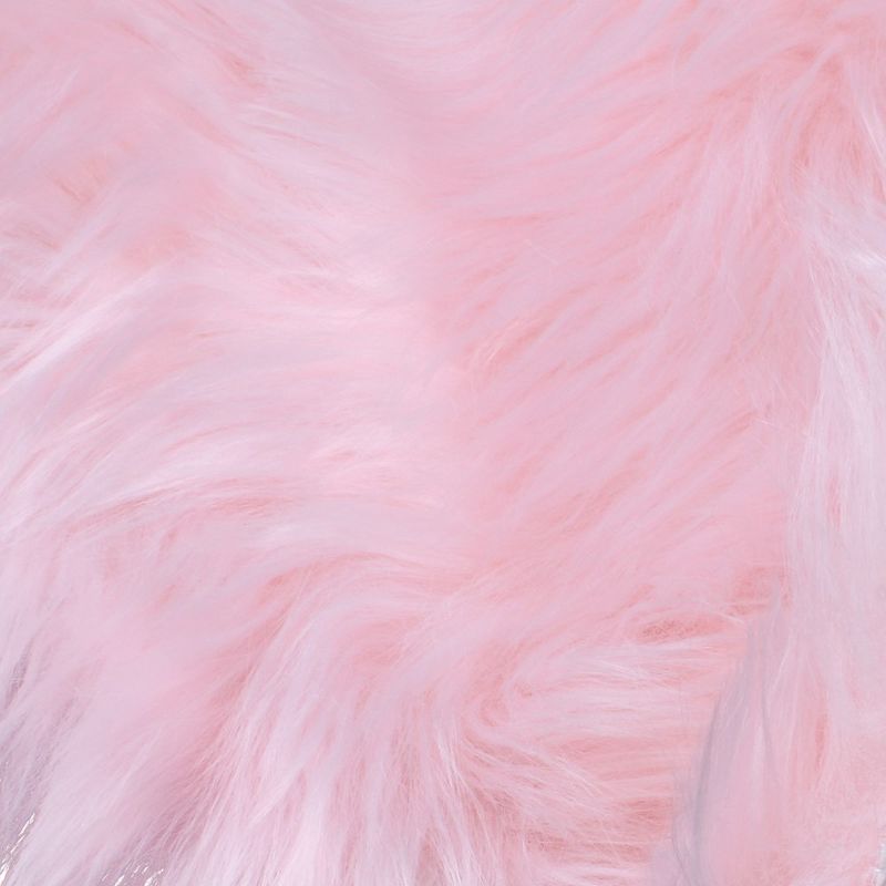 Walk on Me Faux Fur Super Soft Rug With Non-slip Backing 5' Round Pink, 4 of 5