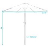 Sunnydaze Outdoor Aluminum Patio Table Umbrella with Polyester Canopy and Tilt and Crank Shade Control - 7.5' - 3 of 4