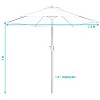Sunnydaze Outdoor Aluminum Patio Table Umbrella with Polyester Canopy and Tilt and Crank Shade Control - 7.5' - image 3 of 4