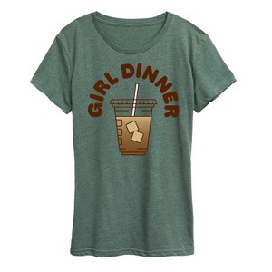 Women's - Instant Message - Iced Coffee Girl Dinner Short Sleeve Graphic T-Shirt - 1 of 4