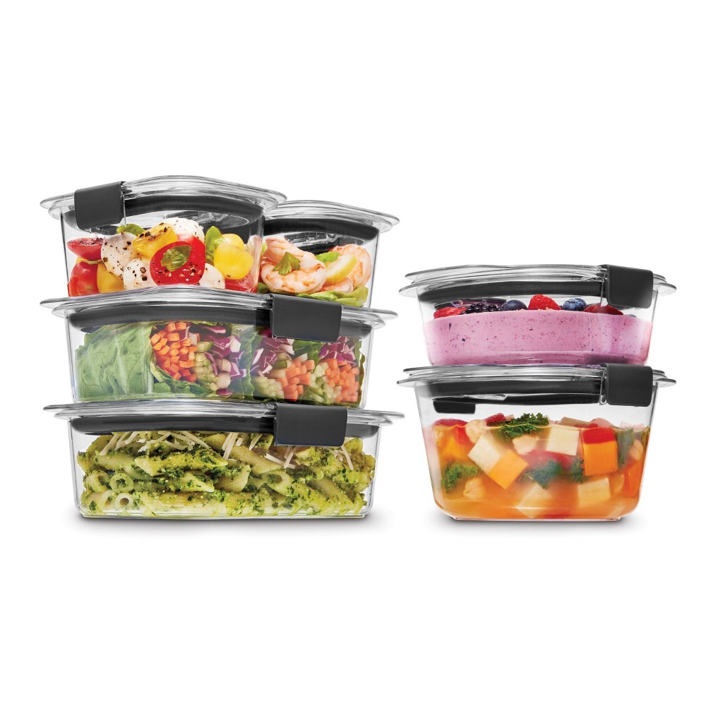 Photos - Food Container Rubbermaid 12pc Brilliance Round and Rectangle Food Storage Container Set: Clear, Dishwasher-Safe, Lifetime Warranty 