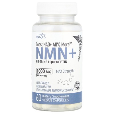 Nutri NMN+, Max Strength, 1,000 mg , 60 Vegan Capsules (500 mg per Capsule)