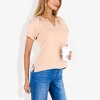 Anna-Kaci Women's Short Sleeve V-Neck Blouse with Double Layer Ruffle Sleeve Detail Casual and Chic for Everyday Wear - 4 of 4