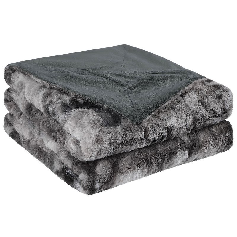 PiccoCasa Faux Fur Tie-dye Shaggy Sofa Couch Bed Lightweight Fleece Blankets, 5 of 6