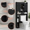 Over The Toilet Storage Cabinet with Sliding Door & Toilet Paper Holder Stand - 3 of 4