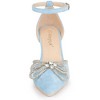 Allegra K Women's Rhinestones Bow Ankle Buckle Strap Stiletto Heel Pumps - 2 of 4