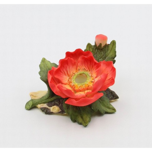 Kevins Gift Shoppe Ceramic Poppy Flower Half Inch Tapper Candle Holder - image 1 of 3