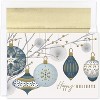 Masterpiece Studios Holiday Collection 16-Count Boxed Embossed Christmas Cards with Foil-Lined Envelopes, 7.8" x 5.6", Silver & Gold Baubles (939300) - 2 of 2