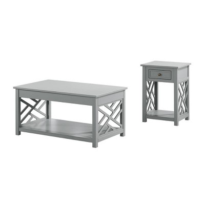 36" Middlebury Coffee Table and End Table Gray - Alaterre Furniture