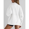 Imily Bela Womens Oversized Fleece Half Zip Stand Collar Long Sleeve Thumb Hole Pullovers with Pockets - 4 of 4