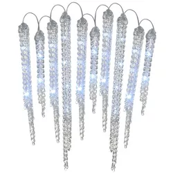 10ct LED Crystal Icicle Christmas String Lights - National Tree Company