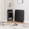 3-Piece Folding Upholstered Table and Chair, Square Card Table and Chair Set with Pu Soft Cushion, - 2 of 4