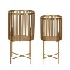 Kate and Laurel Paynter Round Metal Freestanding Planter, 2 Piece, Gold - 2 of 4