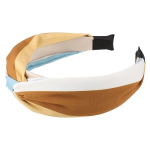 Unique Bargains Women's Fashion Color Block Knotted Wide Headband 1.57" Width 1 Pc - 1 of 4