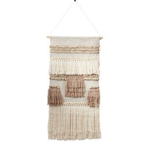 Saro Lifestyle Saro Lifestyle Textured Design Woven Wall Hanging, Grey, - 1 of 4
