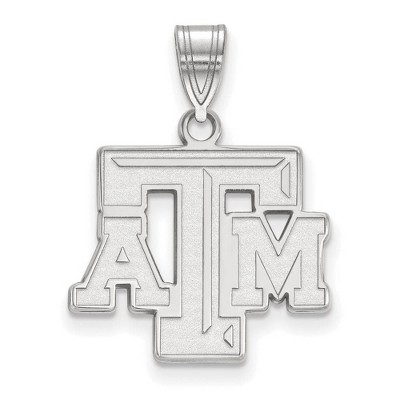 Black Bow Jewelry 14k White Gold Texas A&M Aggies NCAA Medium Pendant