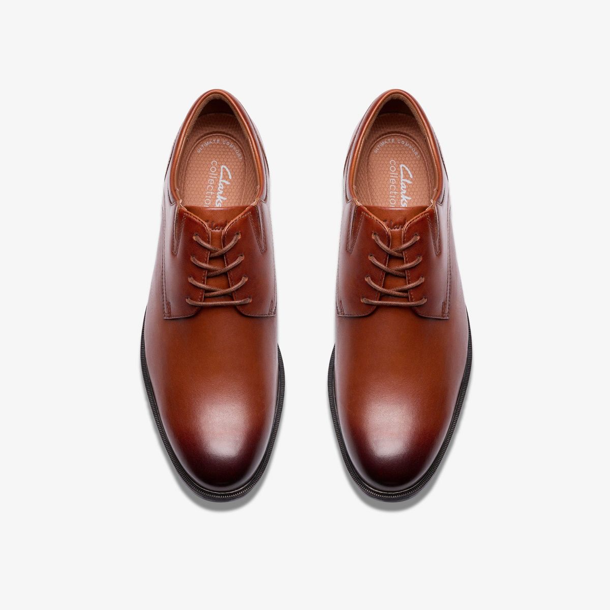 Clarks Mens Steadwell Lace Dark Tan Leather Shoes - thumbnail 6