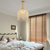 DAKAFUL Crystal Bead Chandelier with Clear Crystal Pendants, Adjustable Artistic Clear Crystal Fringe Chandelier for Dining Room,Bedroom, Kitchen - 2 of 4
