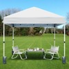 10 x 10 Pop Up Canopy, Beach Tent 3 Adjustable Heights, Easy Up Sun Shade w/ Wheeled Carry Bag, Outdoor Portable Shelter for Events, Parties, Camping - 3 of 4