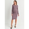 Hello Miz Women's Bodycon Long Sleeve Side Ties Maternity Nursing Friendly Dress - 4 of 4