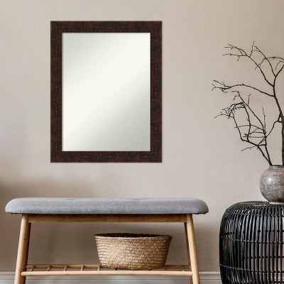 22" x 28" Rectangular Bronze Wood Bathroom Vanity Mirror