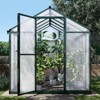 Heavy-Duty Greenhouse Aluminum Walk-In Greenhouse with Adjustable Ventilation and Lockable Door for Vegetables Herbs and Outdoor Plants Green - 4 of 4
