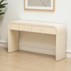 Mshliw 55'' Console Table with 2 Drawers and Fluted Front, Sofa Table, Entryway Table with Rounded Corners and Adjustable Feet for Living Room - 3 of 4