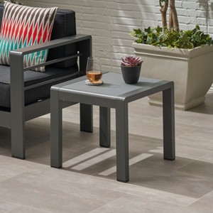Sapphtopaz Modern Aluminum Outdoor End Table Outdoor Side Table, Patio Table Small Table Outdoor Table for Backyard, Balcony, Porch - 1 of 4