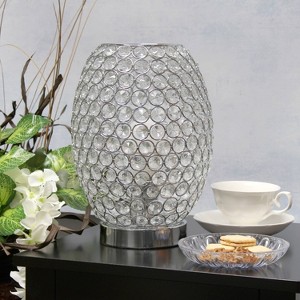 Lalia Home 11" Glamorous Round Crystal Uplight Vase Table Lamp Chrome - 1 of 4
