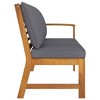 vidaXL Patio Bench 45.1" with Dark Gray Cushion, Solid Acacia Wood - 3 of 4
