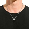 Turandoss Silver Cross Necklace for Men Boys, Stainless Steel Cross Pendant Necklaces, Birthday Gifts for Men, Father, Boyfriend, Boys Fashion Stuff - 2 of 4