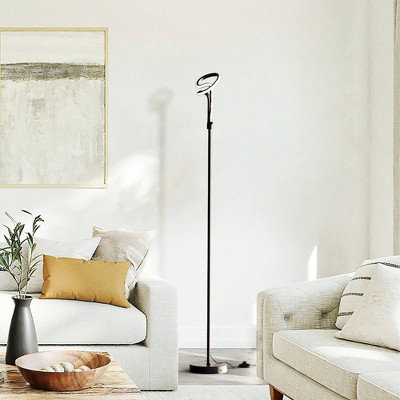 Infibrite 59" 12W Modern Elegance Floor Lamp (Includes LED Light Bulb) Soft White Loop Design Matte Black and Rose Gold: Torchiere Style