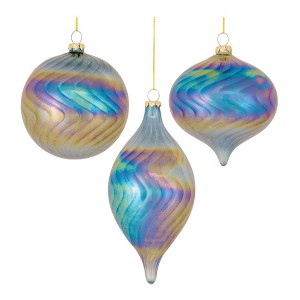 Irredescent Glass Swirl Ornament (Set of 6) - 1 of 4