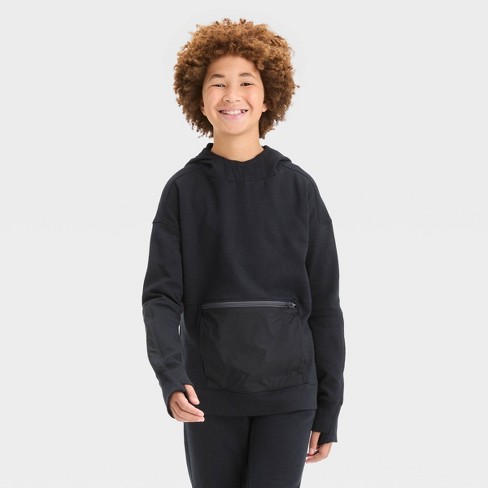 Men's Cotton Fleece Hooded Sweatshirt - All In Motion™ Black L : Target