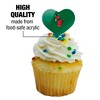 Mississippi Valley State University Primary Logo Heart Love Cupcake Picks Toppers Decoration Set of 6 - 3 of 4