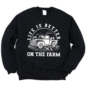 Simply Sage Market Women's Graphic Sweatshirt Better On The Farm Truck - 1 of 3
