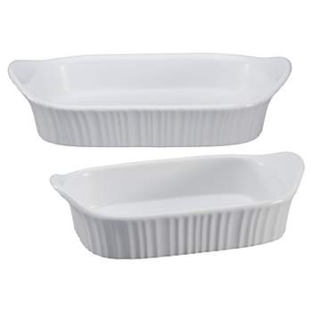 CorningWare French White 2pc Ceramic Bakeware Set