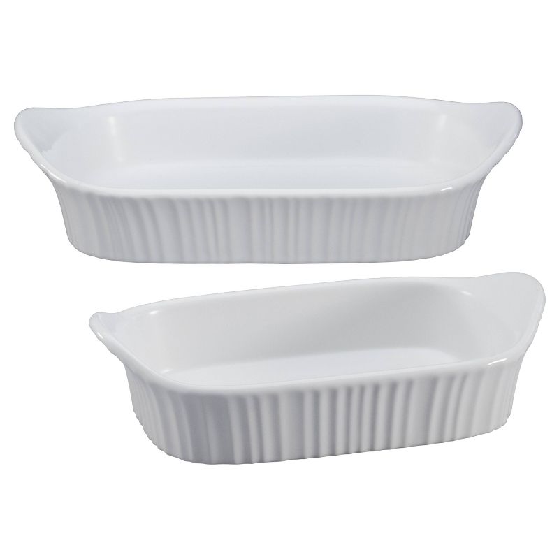 CorningWare French White 2pc Ceramic Bakeware Set, 1 of 4