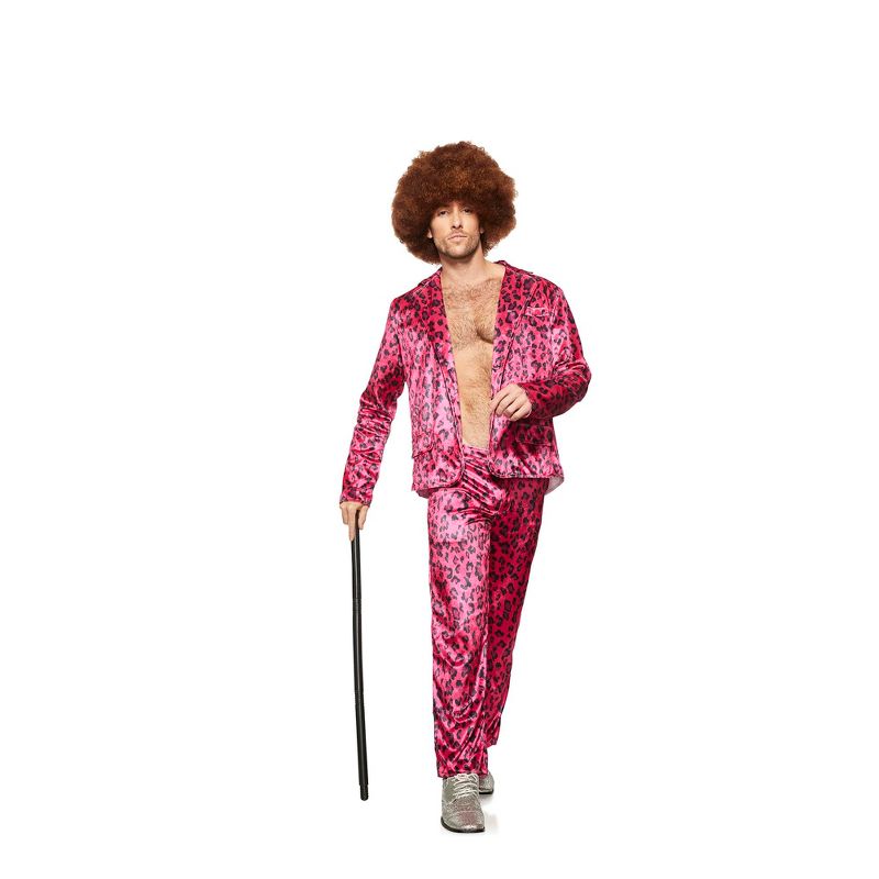Seeing Red Pink Leopard Rock Star Adult Costume | Large/X-Large, 1 of 4