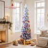 Costway 6/7 FT Snow-flocked Artificial Christmas Tree with 220 Warm White LED Lights, 8 Modes - 2 of 4