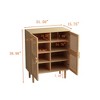 TIRAMISUBEST Natural Rattan 4-Door Storage Cabinet with Mesh Doors - Mobile File Cabinet for Office & Home Organization, 36-Inch Wide - 2 of 4