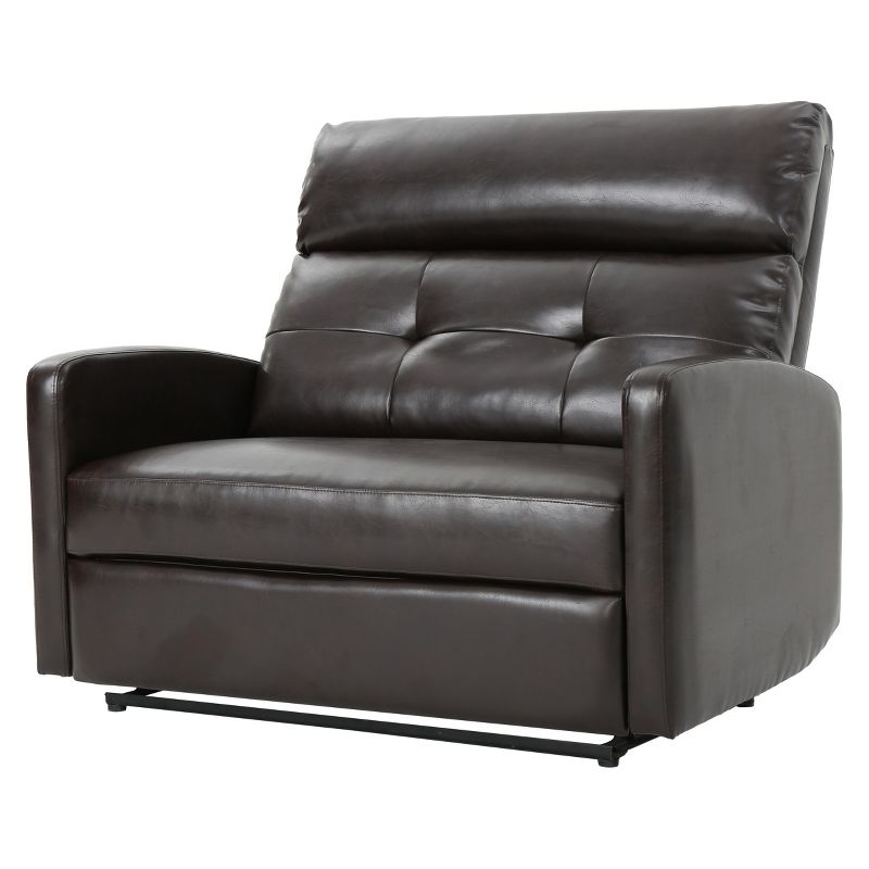 Halima 2-Seater Faux Leather Recliner - Brown - Christopher Knight Home, 1 of 7