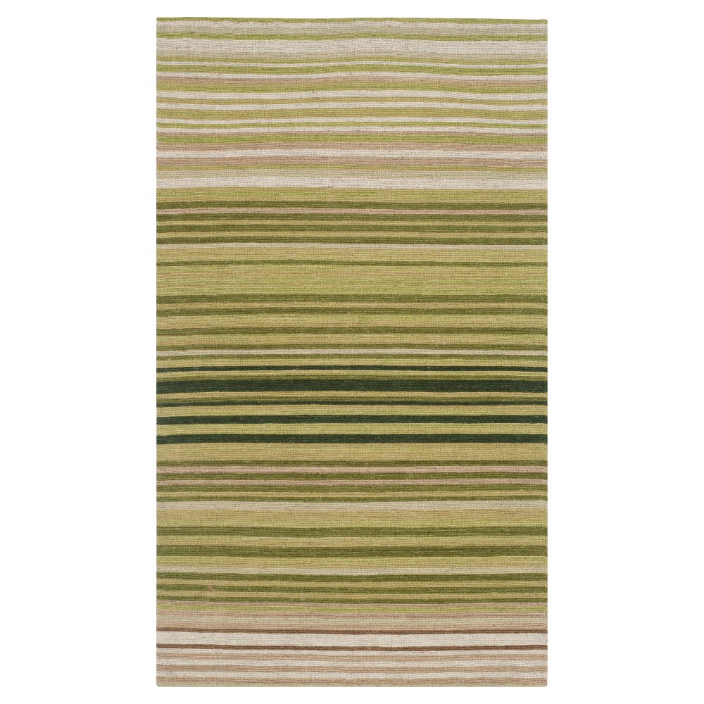 Green Stripe Woven Accent Rug - (2'3inx4') - Safavieh