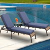 Aoodor 72 x 21 x 3 Inches Patio Chaise Lounger Cushions, Olefin Fabric Slipcovers with Sponge Foam, Set of 2 - 2 of 4