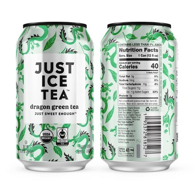 JUST ICE TEA Dragon Green Tea - 4pk/12 fl oz Cans