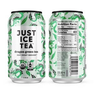 JUST ICE TEA Dragon Green Tea - 4pk/12 fl oz Cans - 1 of 4