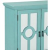 Classic Storage Cabinet 1pc Modern Traditional Accent Chest with Mirror Doors Antique Aqua Finish Pendant Pulls Wooden Furniture Living Room Bedroom - 4 of 4