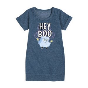 - SpongeBob SquarePants - Hey Boo Graphic Short Sleeve Fleece Dress - 1 of 4