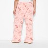 Women's Hello Kitty Wide Leg Fleece Graphic Pants - Pink - 3 of 3